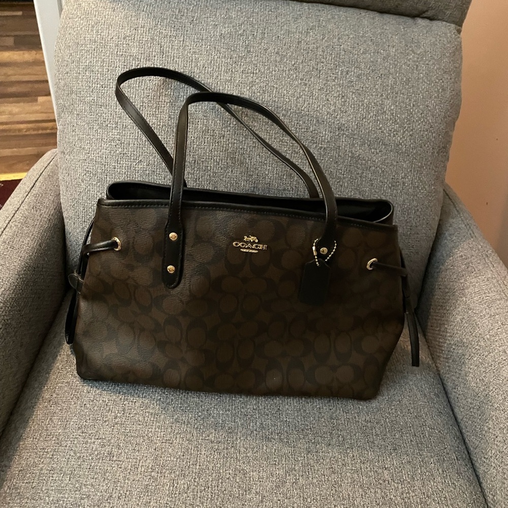 Coach Chocolate Dark Brown Signature Tote NWOT